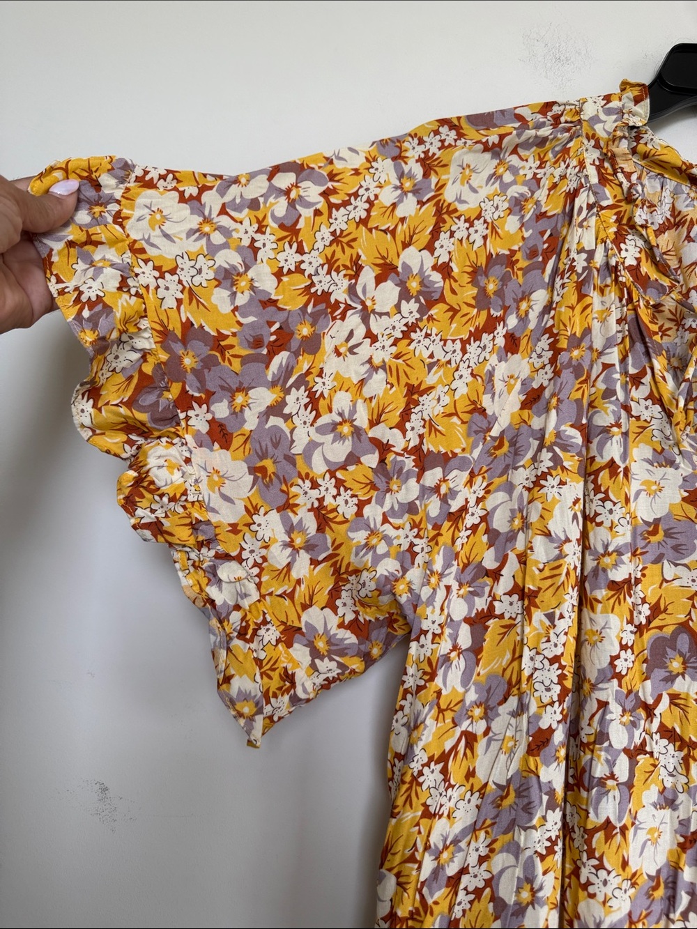 GiGiO Yellow Floral Tie-Neck Midi Dress - Picture 5 of 9